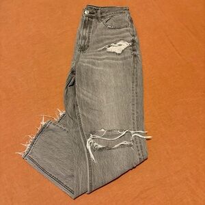 Distressed Grey Women Jeans